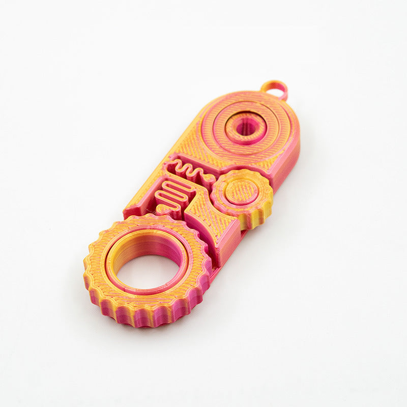Cross-Border Hot-Selling 3D Printed Three-In-One Fingertip Stress Relief Toy Pendant with Rotating Gears for Relaxation and Anxiety Relief