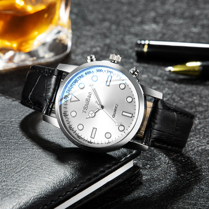 Foreign Trade Retro Leather Strap Watch, Quartz Business Mechanical Watch, Korean Style Fashion Trendy Simple Watch, Factory Direct Sales
