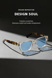 Unisex Thick Frame Square Sunglasses – European & American Style Acetate Fashion Glasses for Driving & Travel