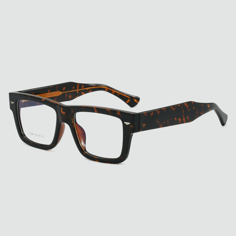 Black-Framed Glasses for Men, Ultra-Light, Large Square Frame, Suitable for Prescription Lenses, for Large Faces, Matte Plain Glasses Frame, Trendy for Women