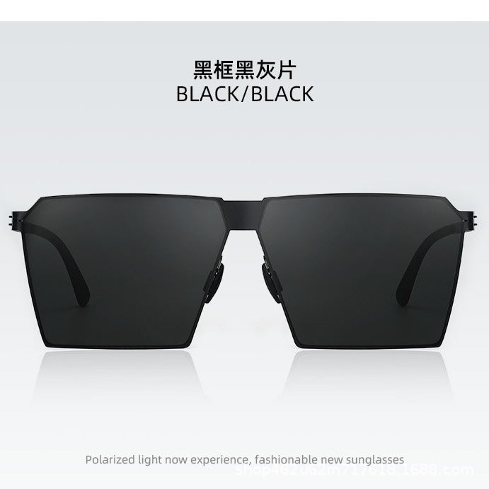 2026 New Model Live Broadcast Hot-Selling Large Square Frame Lightweight Screwless High-Definition Sunglasses Ultra-Light Sunglasses for Men for Fishing and Driving