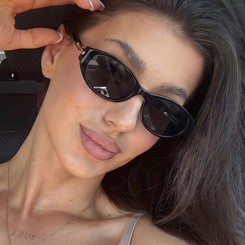 Oval Minimalist Sunglasses 2026 New Trendy Sunglasses Street Style High-End Women's Sunglasses