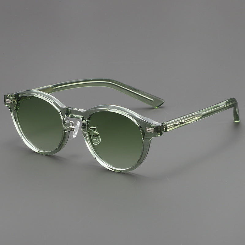 2025 New Light Tea Frame Glasses Men's Trendy Sunglasses Women's Personalized Advanced Sunglasses with Power-adjustable Myopia Glasses