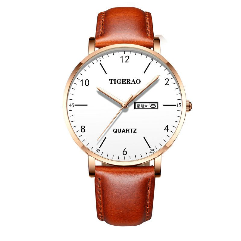 TikTok Watch Men's Waterproof Double Calendar Trend Starry Sky Non-mechanical Watch Quartz Watch Luminous New Wholesale Cross-Border
