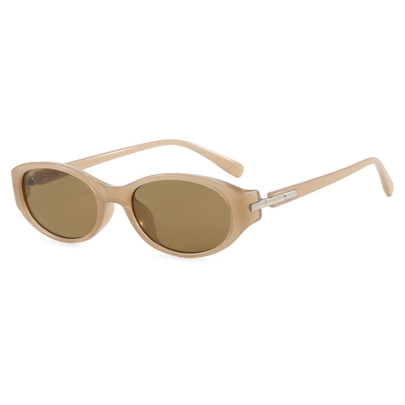 Oval Minimalist Sunglasses 2026 New Trendy Sunglasses Street Style High-End Women's Sunglasses