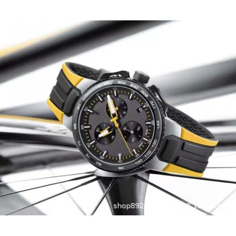 New AliExpress WIS foreign trade men's 6-hand silicone strap quartz watch TT chronograph from the source manufacturer