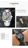 Men’s Square Dial Cartoon Sports Quartz Watch – Waterproof Large Display Wrist Watch for Casual & Everyday Wear