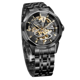 New Forsining European and American Hot-Selling Men's Fashion Rhombus Glass Solid Steel Belt Butterfly Buckle Mechanical Watch