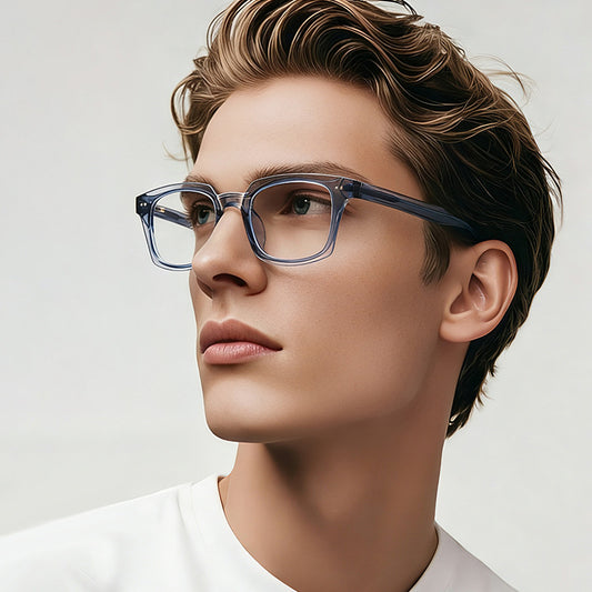Factory Direct Sales of New Square Frames That Can Be Fitted with Prescription Lenses, Stylish Tr Material Temples, Anti-Blue Light Plain Frames