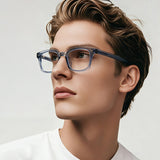 Factory Direct Sales of New Square Frames That Can Be Fitted with Prescription Lenses, Stylish Tr Material Temples, Anti-Blue Light Plain Frames