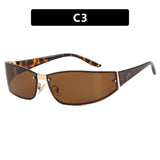 Y2K Frameless Rivet Sunglasses 2026 New Tech-Inspired Street Style Runway Sunglasses Fashionable European and American Shades