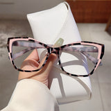 Polygon Cat-Eye Anti-Blue Light Glasses for Women – Full Frame Flat Lens