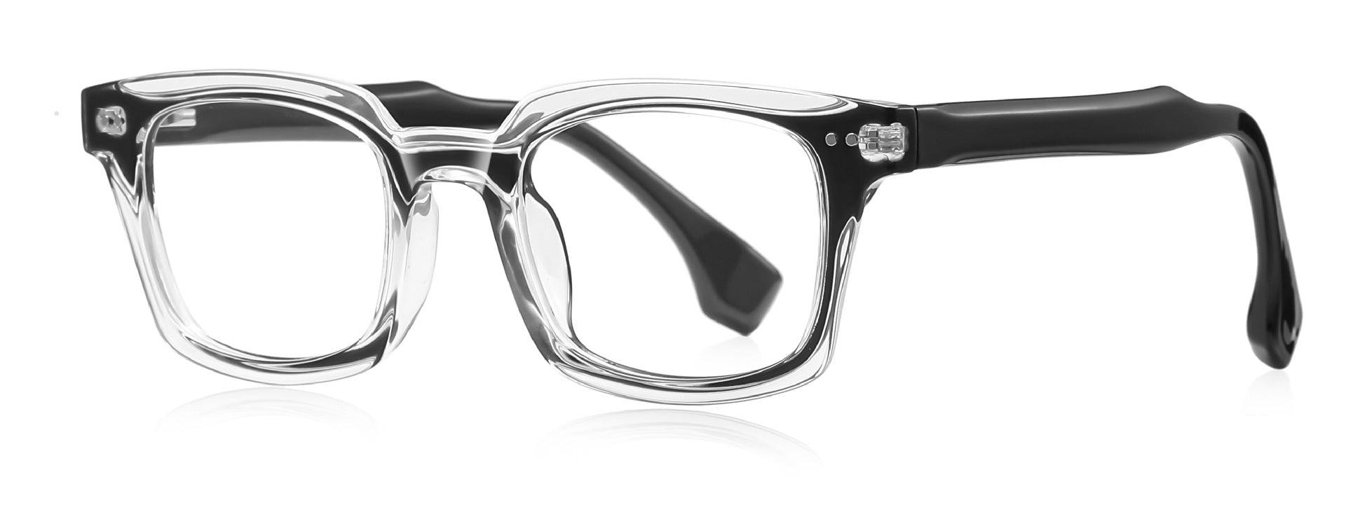 Factory Direct Sales of New Square Frames That Can Be Fitted with Prescription Lenses, Stylish Tr Material Temples, Anti-Blue Light Plain Frames