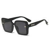 2026 New Model Xiaohongshu Style Square Frame with Glitter Powder, High-End Sunglasses, Fashionable Internet Celebrity Trendy Sunglasses