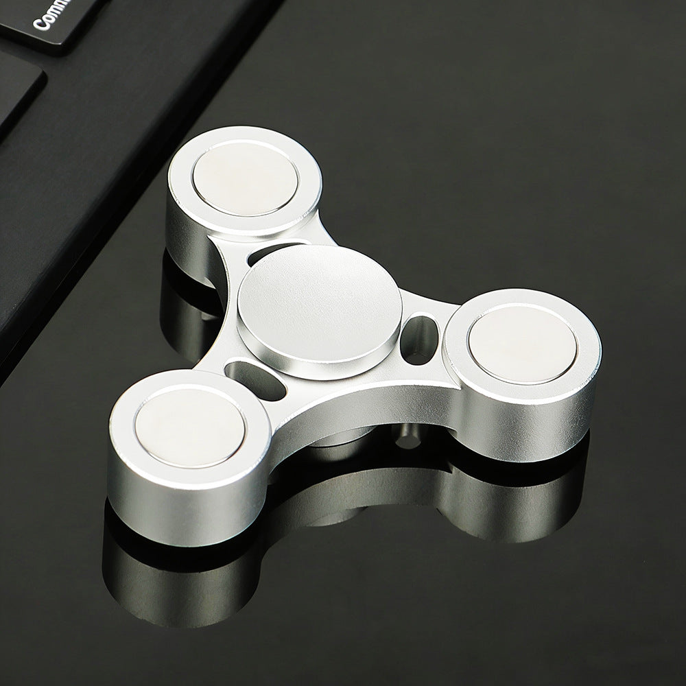 Edc Fingertip Spinner Aluminum Alloy Finger Spinner Stainless Steel Magic Stress-Relief Rotating Gadget Black Technology