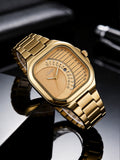 CARTISI Men’s Square Metal Strap Quartz Watch – Retro Fashion Wristwatch with Minimalist Design & Premium Style