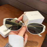 2026 New Style Cat-Eye Sunglasses for Women, Green Small Frame, Round Face Slimming, Sun Protection, Uv Protection, Trendy Sunglasses