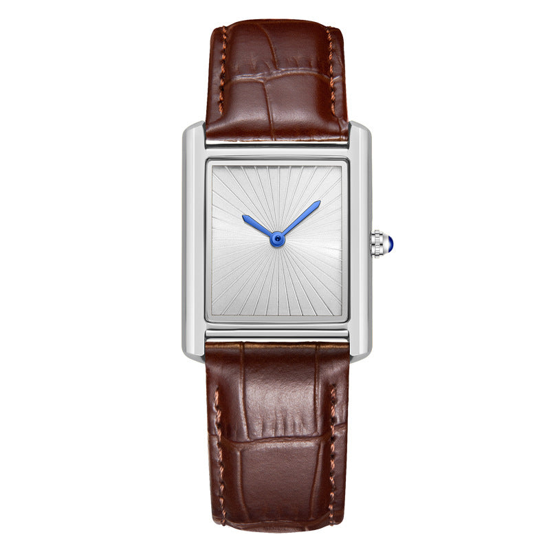 Foreign Trade New Product Men's Casual Watch Classic Simple Square Two-Pin Quartz Watch Belt Waterproof Men's Watch Wholesale