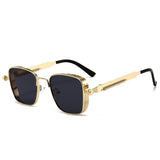 2026 Manufacturer's New European and American Fashion Square Frame Retro Steampunk Metal Sunglasses Anti-Uv Men's Sunglasses