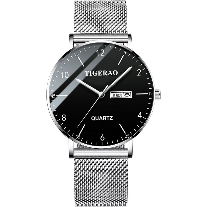 TikTok Watch Men's Waterproof Double Calendar Trend Starry Sky Non-mechanical Watch Quartz Watch Luminous New Wholesale Cross-Border