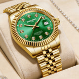 Fashion Couple Steel Band Watch Explosive Waterproof High-end Gold Watch Brand Men's Women's Student Calendar Room Gold Watch