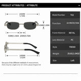 Women’s Old Money Style Square Sunglasses – Slim Metal Frame Y2K Fashion Glasses with UV Protection