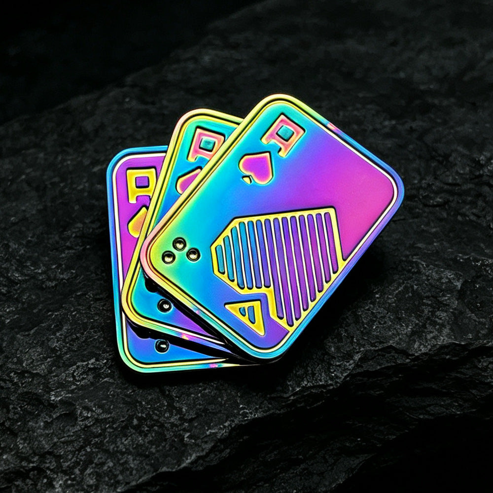 Triangular Rotating Card Pusher Edc Three-Ring Snap Coin Snap Card Hand-Push Sound Coin Stress-Relief Handheld Toy Ppb