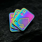 Triangular Rotating Card Pusher Edc Three-Ring Snap Coin Snap Card Hand-Push Sound Coin Stress-Relief Handheld Toy Ppb