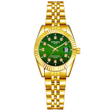 Fashion Couple Steel Band Watch Explosive Waterproof High-end Gold Watch Brand Men's Women's Student Calendar Room Gold Watch