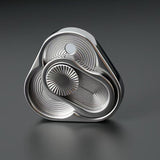 Triangular Rotating Card Pusher Edc Three-Ring Snap Coin Snap Card Hand-Push Sound Coin Stress-Relief Handheld Toy Ppb