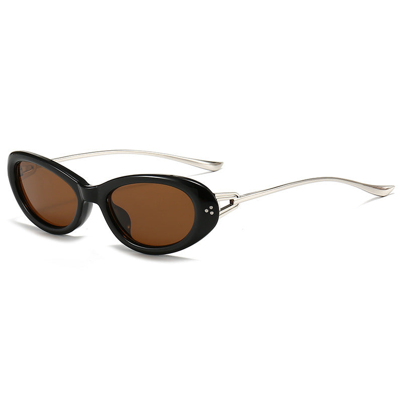 Oval Rivet Sunglasses 2026 New Style for Trendy Girls, Unique and High-end Sunglasses, European and American Style Sunglasses