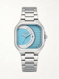 CARTISI Square Metal Strap Quartz Watch for Men, Fashionable Retro Trendy Wristwatch with Simple Design