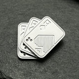 Triangular Rotating Card Pusher Edc Three-Ring Snap Coin Snap Card Hand-Push Sound Coin Stress-Relief Handheld Toy Ppb