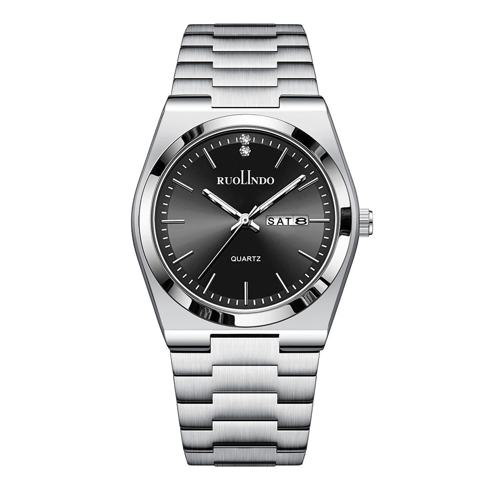 Basic Models Wholesale New Watches Men's Wholesale Men's Wristwatches Dual Calendar Luminous Quartz Stainless Steel Men's Watches