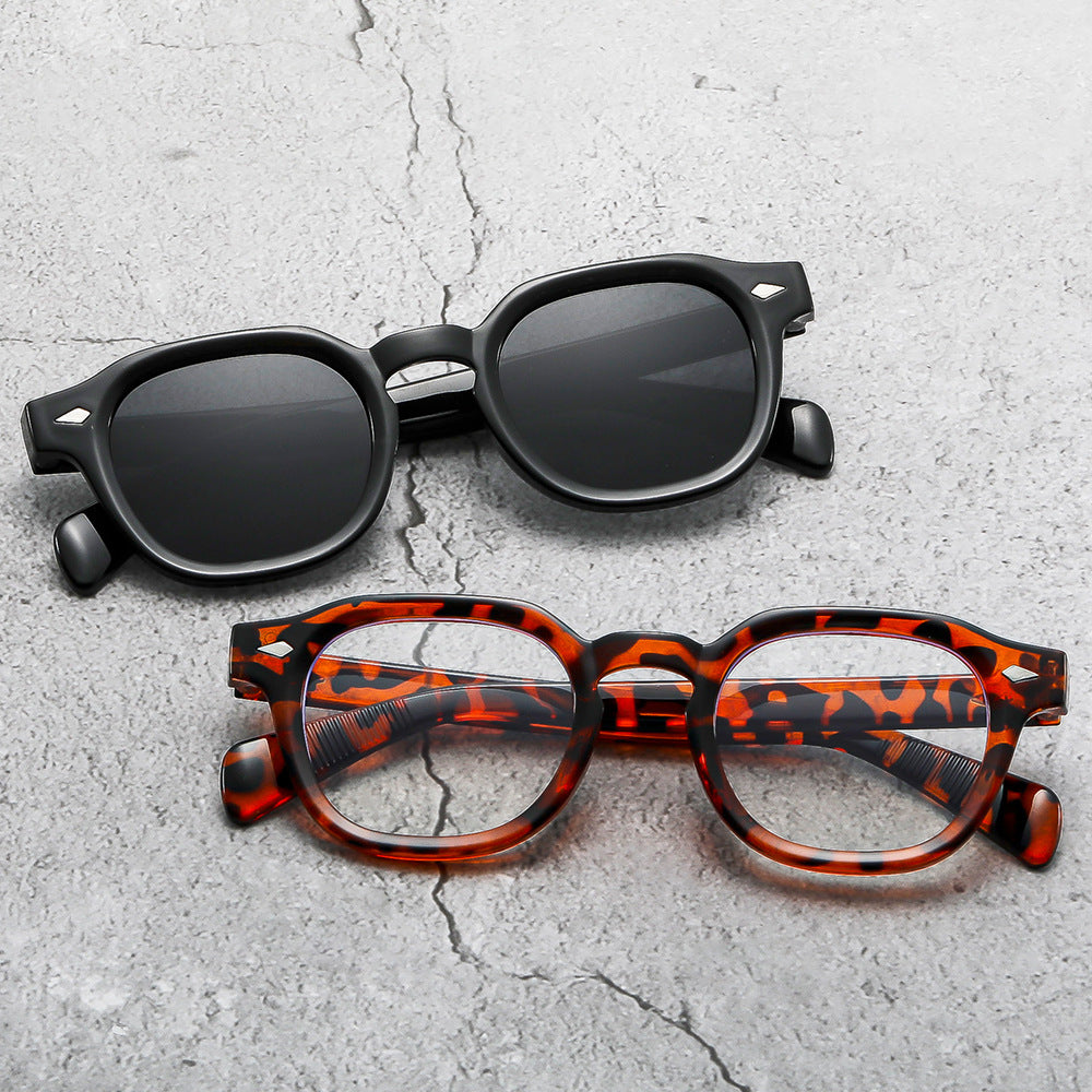 2026 New European and American Style Sunglasses for Men, Uv Protection, Fashionable Retro Rivet Design, Driving Casual Sunglasses for Women