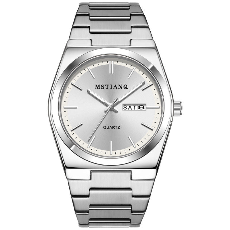 2025 Swiss Brand Export Waterproof Luminous Calendar Men's Watch Business Stainless Steel High-End Trendyy Student Watch