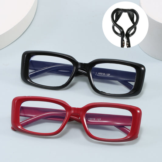 Fashion New Square Small Frame Children's Glasses Frame Personality Street Style Xiaohongshu Influencer Same Style Anti-Blue Light Non-Prescription Glasses