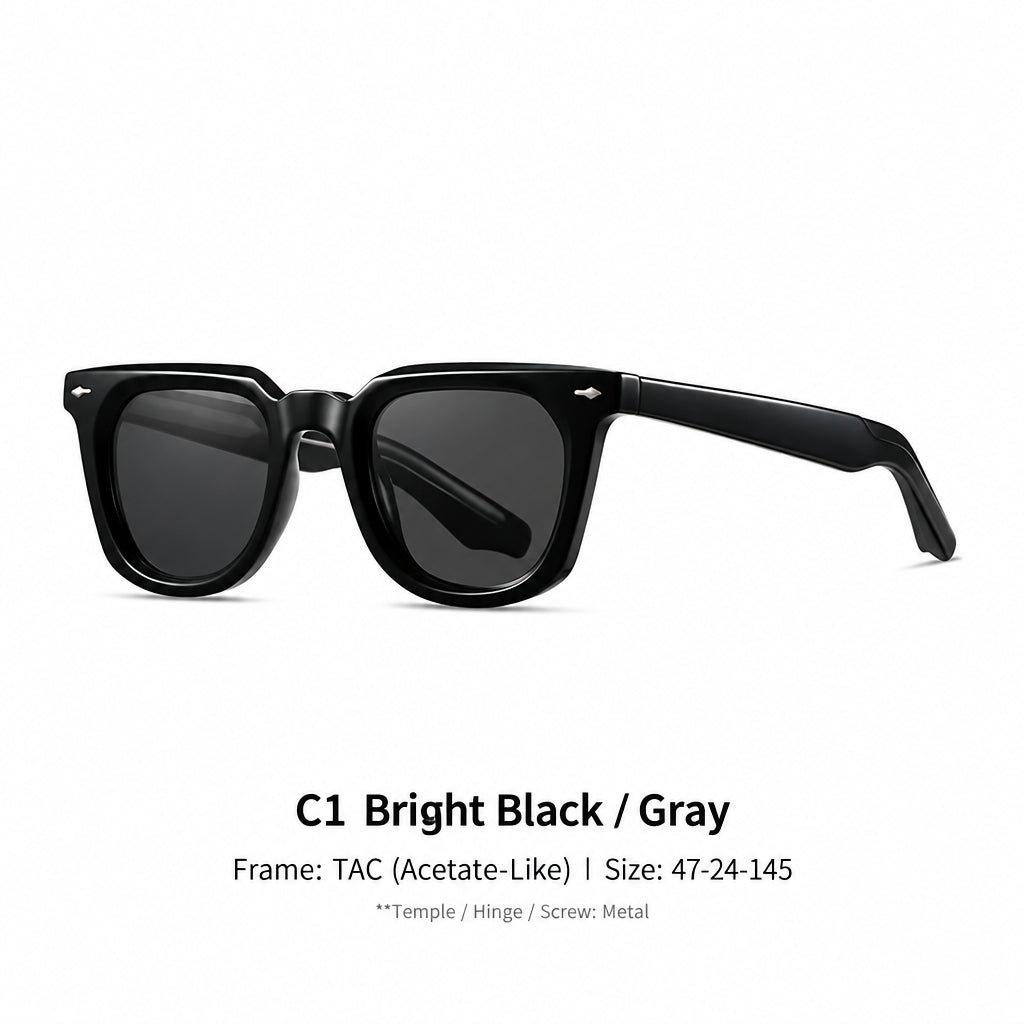 European and American Fashion Trendy Square Frame Sunglasses S31242 Street Style Versatile Sunglasses Uv Protection Acetate Sunglasses