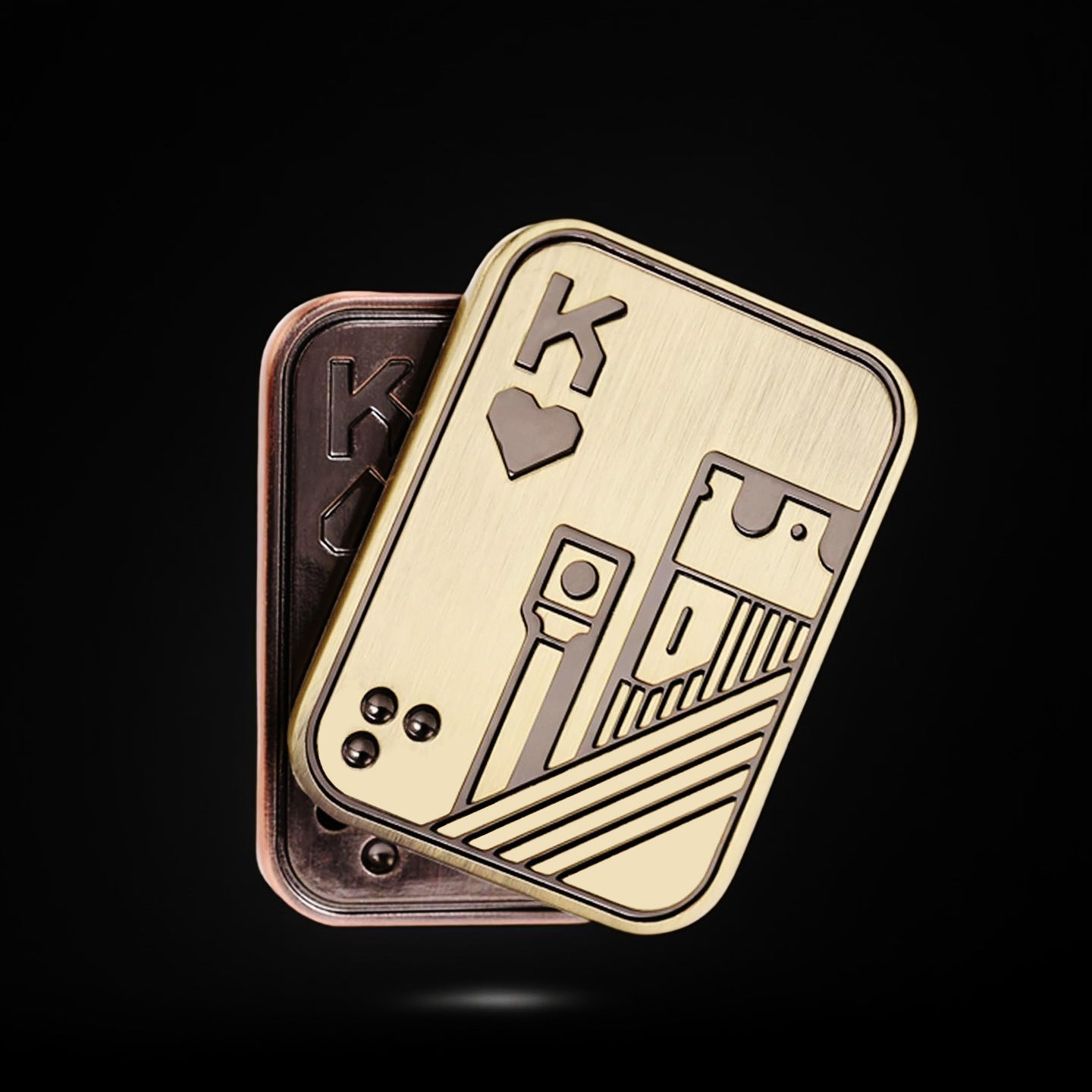 Triangular Rotating Card Pusher Edc Three-Ring Snap Coin Snap Card Hand-Push Sound Coin Stress-Relief Handheld Toy Ppb