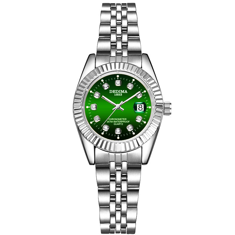 Fashion Couple Steel Band Watch Explosive Waterproof High-end Gold Watch Brand Men's Women's Student Calendar Room Gold Watch