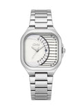 CARTISI Square Metal Strap Quartz Watch for Men, Fashionable Retro Trendy Wristwatch with Simple Design