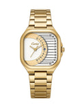 CARTISI Square Metal Strap Quartz Watch for Men, Fashionable Retro Trendy Wristwatch with Simple Design