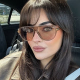 Minimalist Toad-Shaped T-Frame Sunglasses for Women 2026 New Fashion Sunglasses Trendy Ins Influencer Street Style