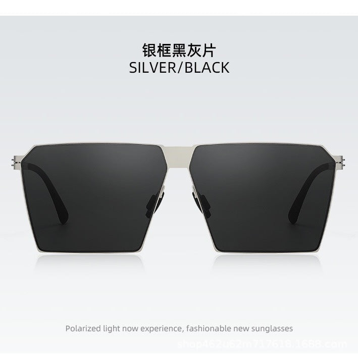 2026 New Model Live Broadcast Hot-Selling Large Square Frame Lightweight Screwless High-Definition Sunglasses Ultra-Light Sunglasses for Men for Fishing and Driving