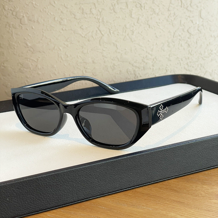 2026 European and American New Cross-Border Sunglasses Tr90 Cat-Eye Small Frame Polarized Glasses Unisex with Rhinestone Decoration Sunglasses