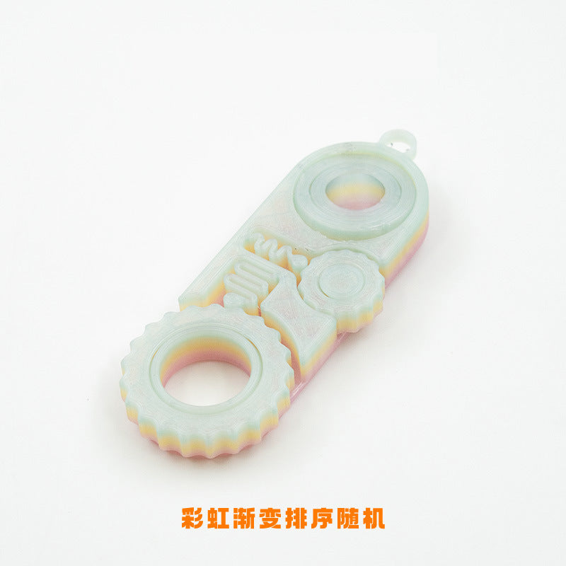 Cross-Border Hot-Selling 3D Printed Three-In-One Fingertip Stress Relief Toy Pendant with Rotating Gears for Relaxation and Anxiety Relief