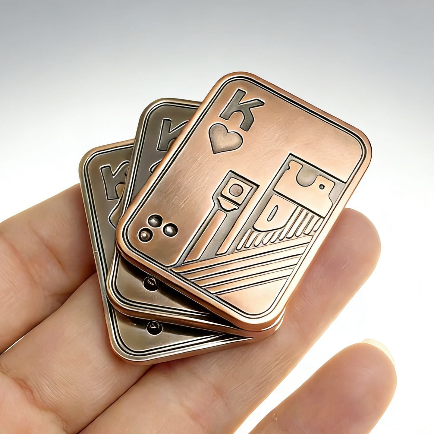 Triangular Rotating Card Pusher Edc Three-Ring Snap Coin Snap Card Hand-Push Sound Coin Stress-Relief Handheld Toy Ppb