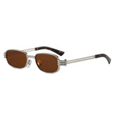 Trendy Old Money Style Square Narrow Frame Sunglasses for Women, High-End Metal Small Frame, Small Face Y2K Sunglasses, Uv Protection