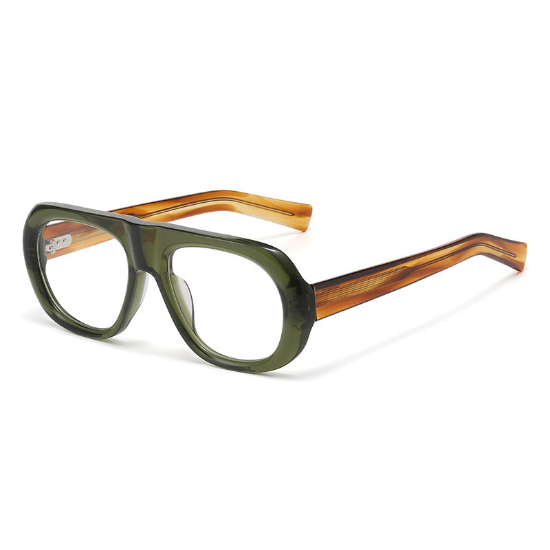 Ysat3016 New Business Acetate Plain Mirror European and American Simple Oval Frame Glasses Cross-Border Versatile Decoration