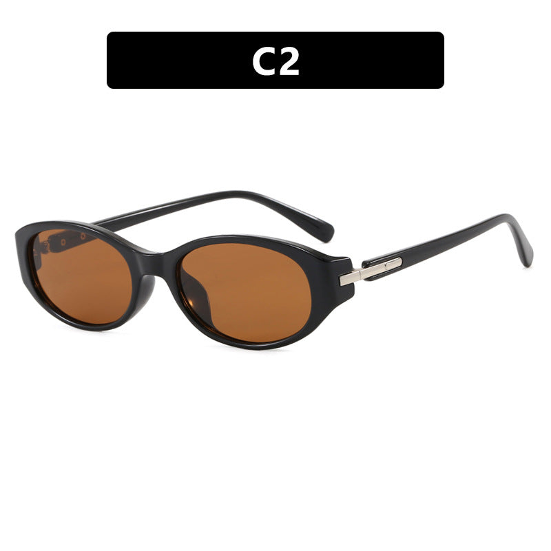 Oval Minimalist Sunglasses 2026 New Trendy Sunglasses Street Style High-End Women's Sunglasses